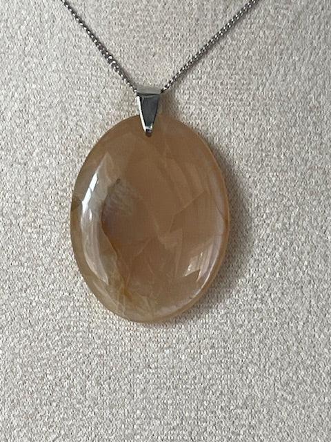 Pendentif Pierre de Lune orange