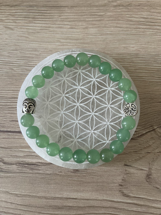 Bracelet Bouddha Aventurine verte - perles 8 mm